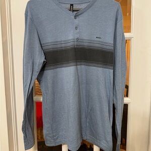 RVCA Men's Slate Blue Long Sleeve Henley